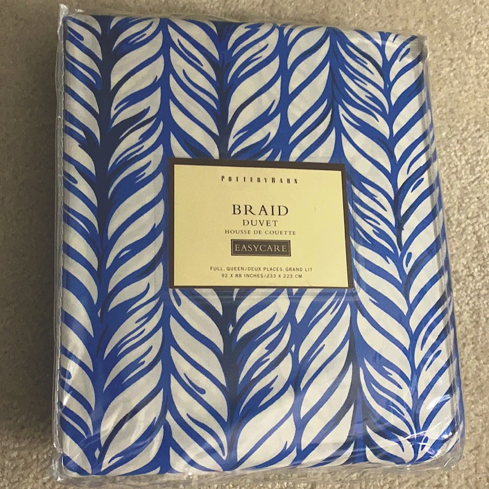 Pottery Barn Braid Duvet Cover Full/Queen NEW